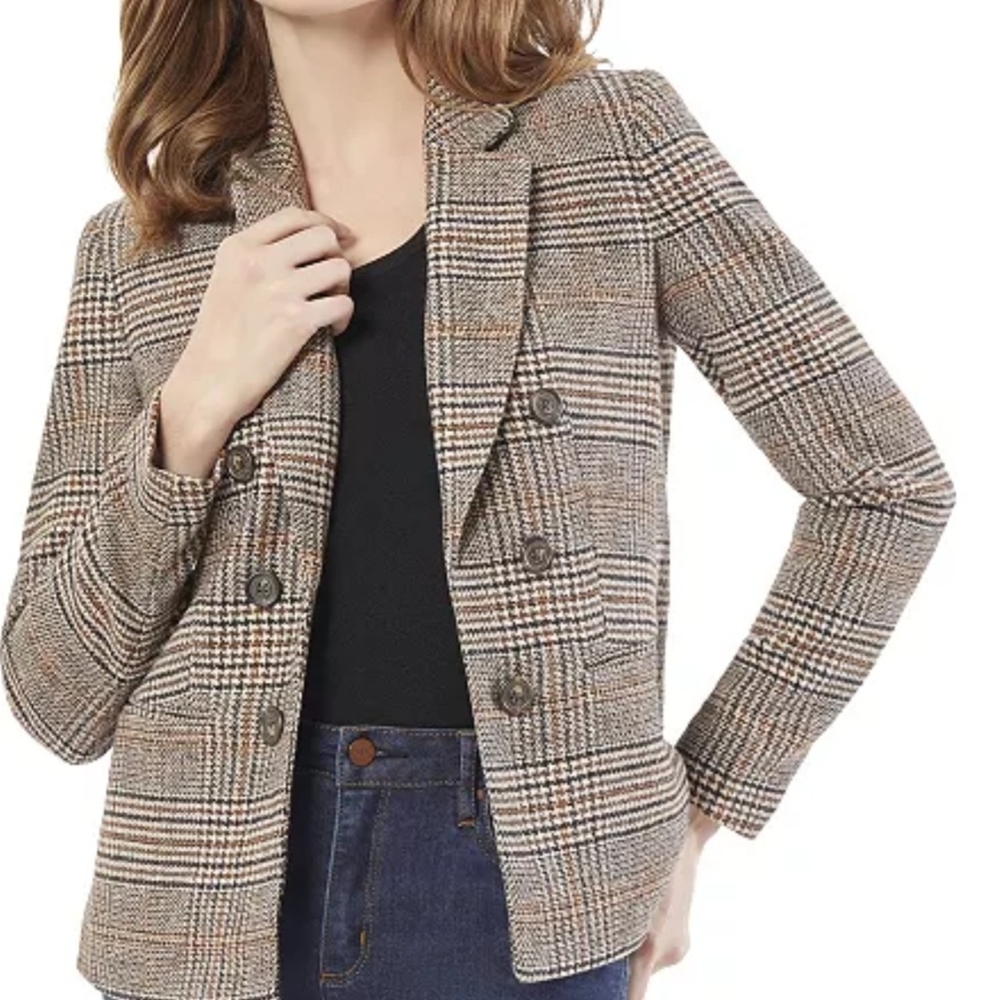 Jones New York Women's Checkered Blazer